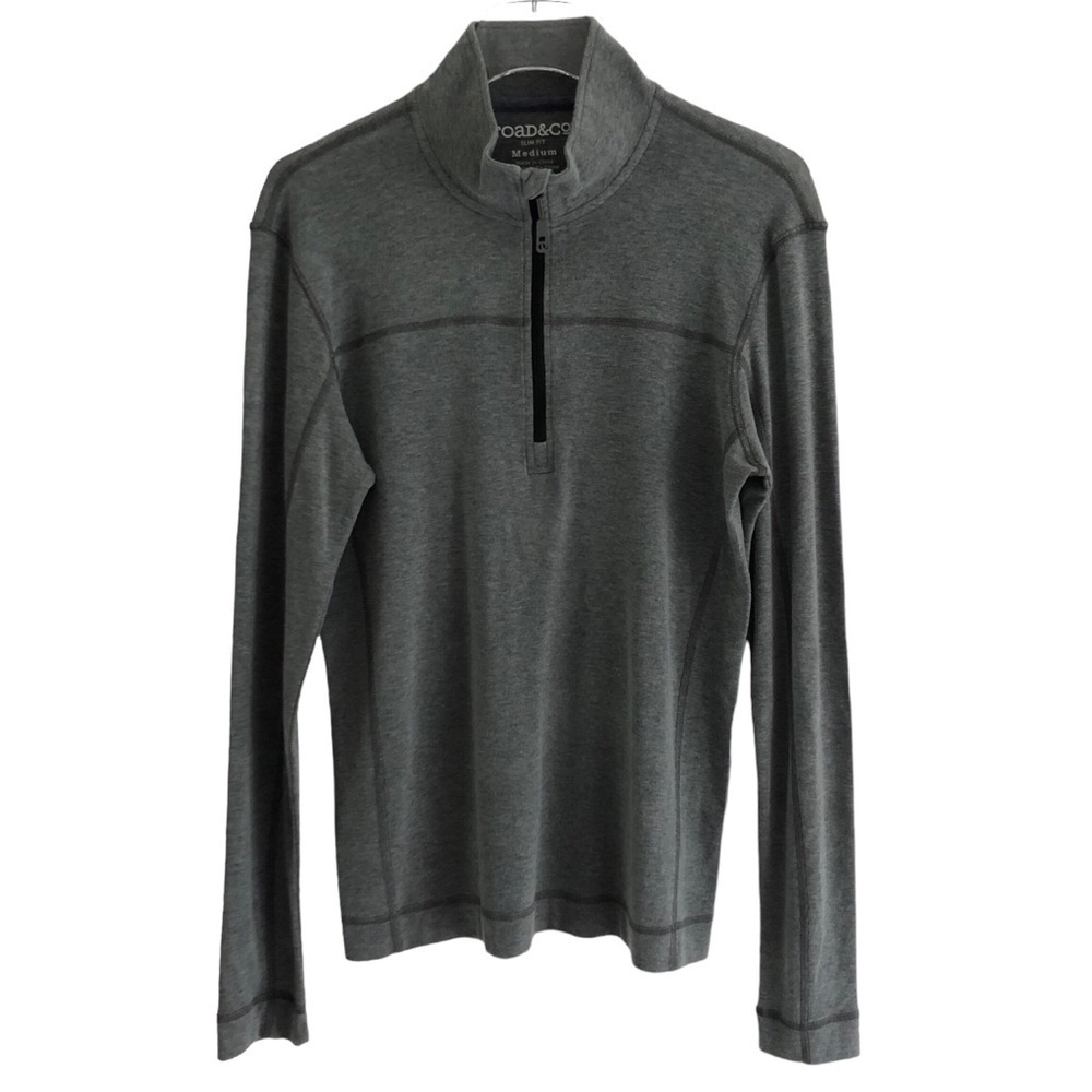 Toad&Co Pacer Slim Long Sleeve Quarter Zip Gray Base Layer Medium